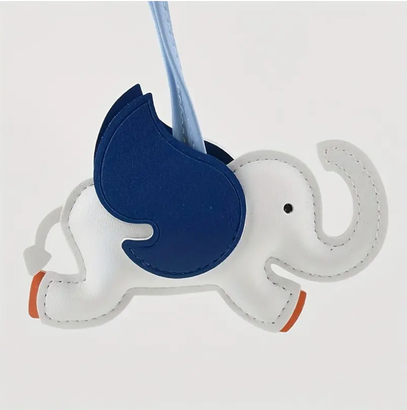Flying elephant Leather Charm